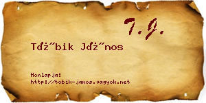 Tóbik János névjegykártya